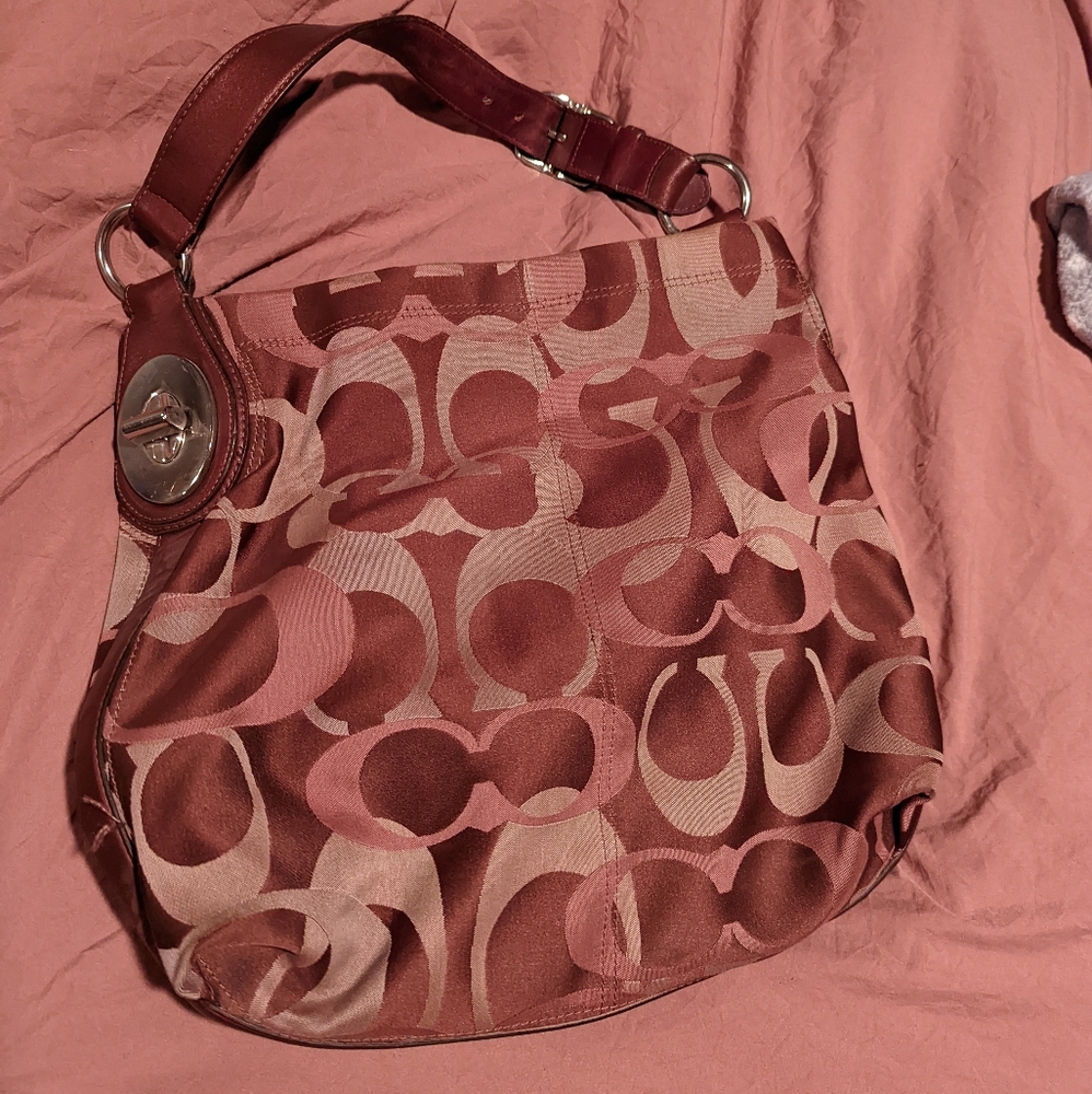 Classic Monogram Burgundy Coach Purse